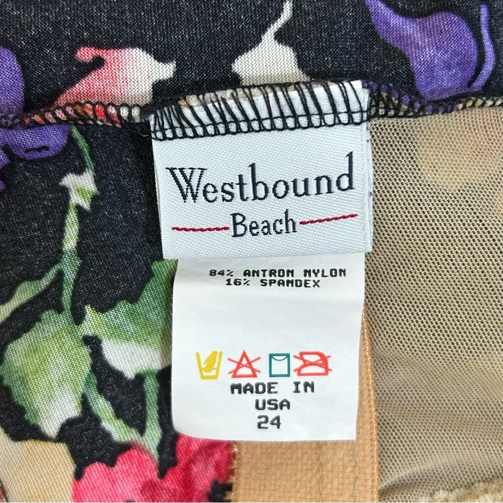 Westbound Beach Summer Swimwear Floral One Piece Skirt Swimsuit Size 24. - Picture 13 of 14